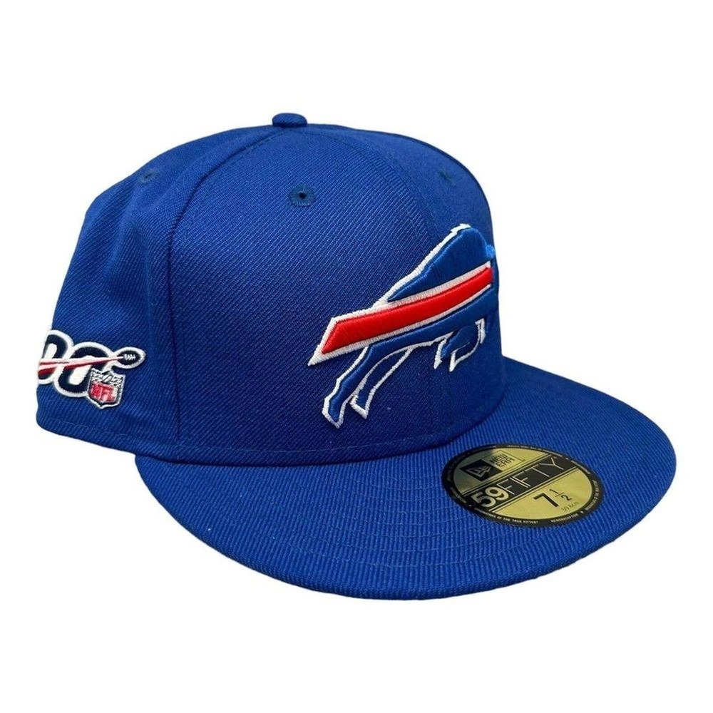New Era 59FIFTY Buffalo Bills NFL 100th Anniversary Hat Blue Fitted 7 1/2